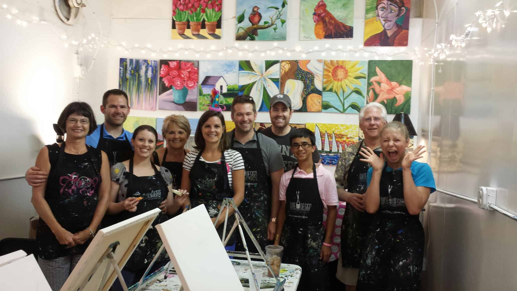 Family Birthday Party at Wine and Design Raleigh, NC RELEVATE